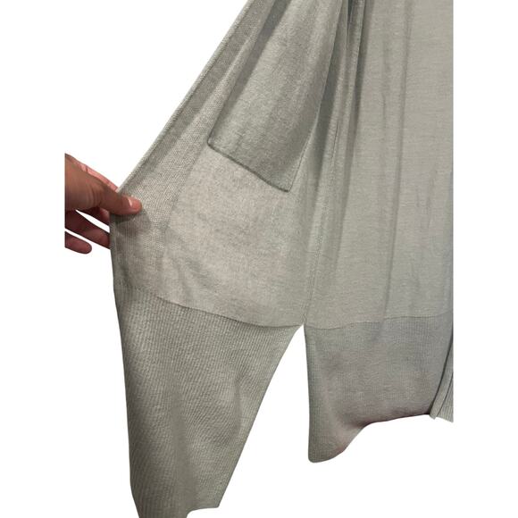 Womens Korean Designer Long Sheer Knit Open Cardigan Mint Green Blue Medium - Picture 6 of 6